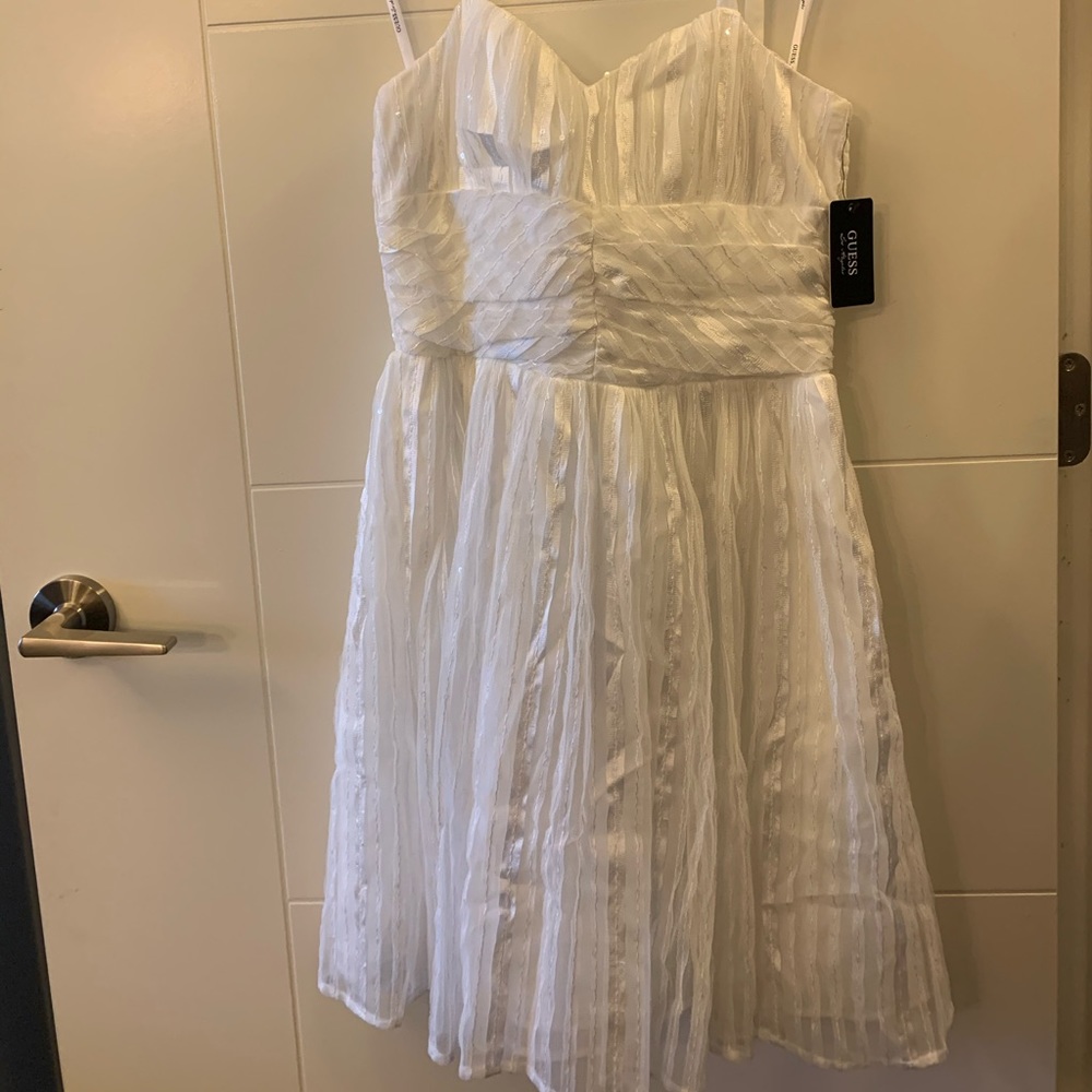 GUESS - White flows sequins halter dress